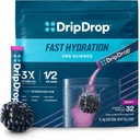 DripDrop Hydration Packets - Berry - 단일 Serve Electrolytes 분말 음료 혼합 - Non-GMO, Gluten Free, Vegan - 32 스틱