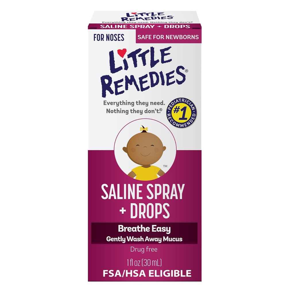 Little Remedies Noses Saline 스프레이 드롭, 1 Fl Oz