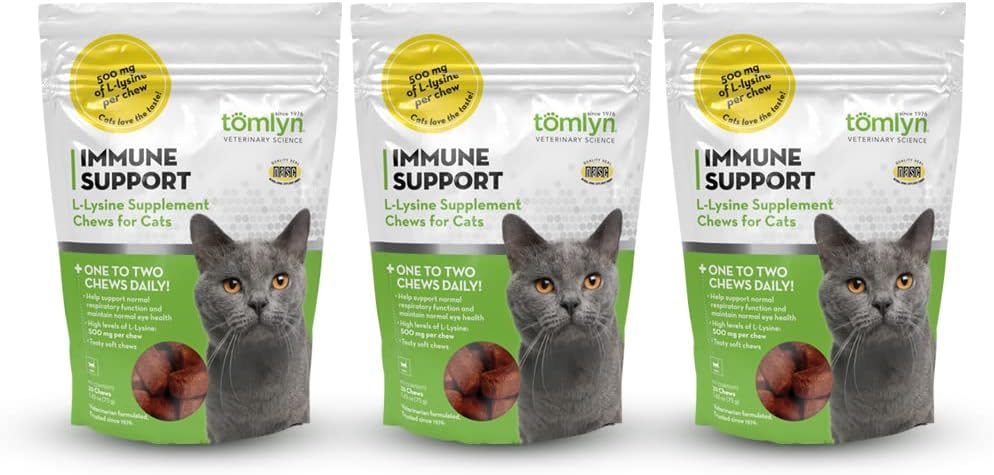 Tomyln Immune 지원 L-Lysine 영양 보충교재 2.65oz 각 (3 팩)