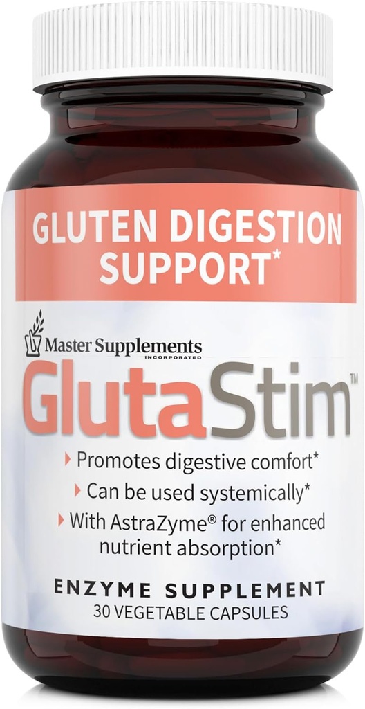 마스터 보조 식품 GlutaStim - 30 야채 캡슐 - 글루텐 소화 지원 - 소화 지원 + 가스 및 부유 완화 제공 - Vegan, 글루텐 무료 - 30 서빙