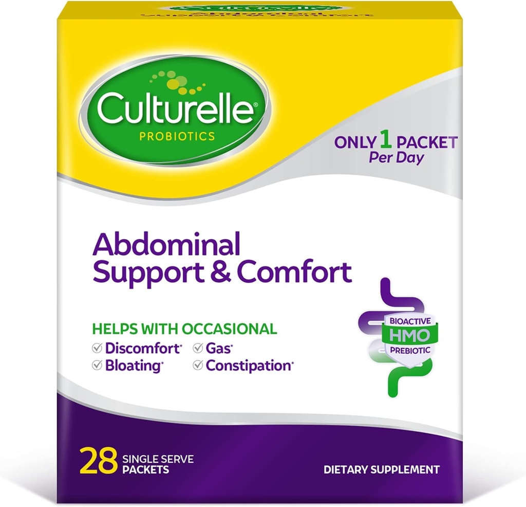 Culturelle Abdominal Support & Comfort, Gut Health*를 홍보하는 매일 Proactive Approach, Occasional Abdominal Issues, Bloating 및 Gas과의 도움말 - 28 개 (팩 1)