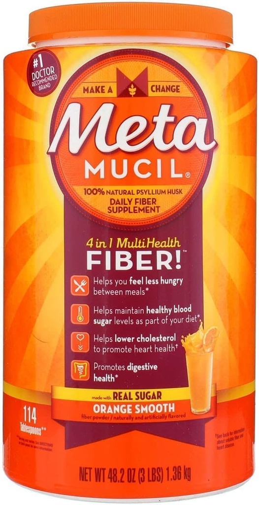 Metamucil 주황색 매끄러운 크기 114의 복용량