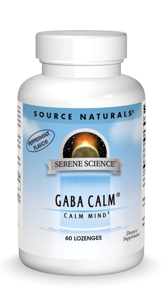 Source Naturals Serene Science, GABA Calm 빠른 용해 Peppermint 풍미 * - 60 Lozenges