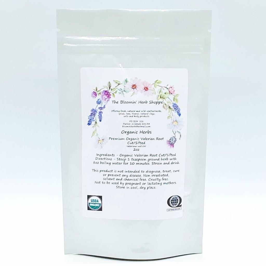 유기 프리미엄 발레단 뿌리 컷 Sifted 2oz The Bloomin Herb Shoppe Valeriana Wallichii 신선한 Potent Tea Tincture