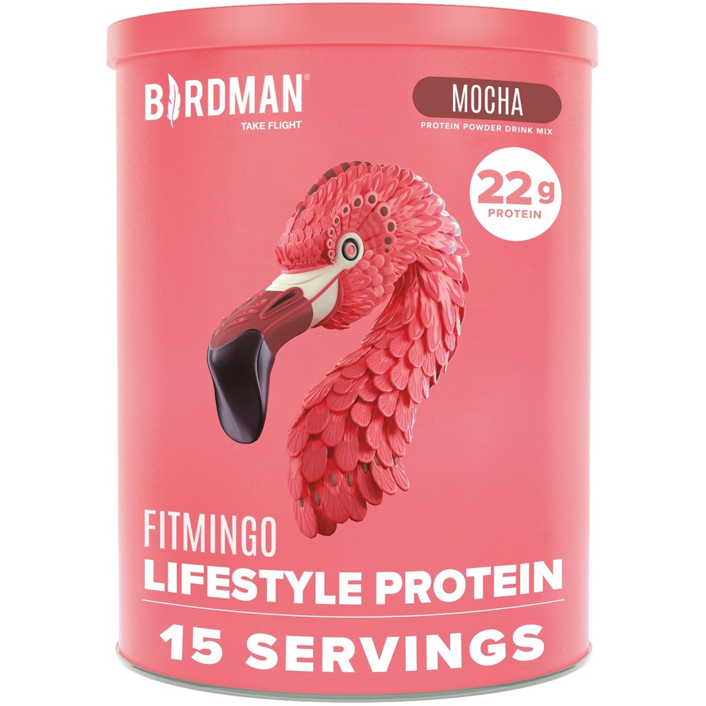 BIRDMAN Fitmingo Vegan Protein Powder with Inositol, Collagen Boosters, Hyaluronic Acid and Vitamins | 낮은 Carb, Dairy Free, Low Calorie | 23g 플랜트 기반 블루베리 단백질 파우더 Myo-Inositol