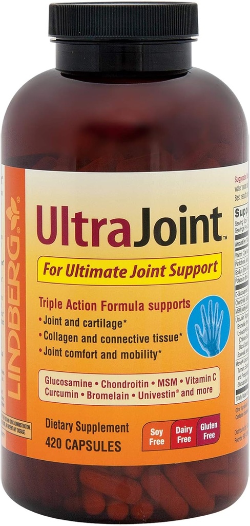 Ultra Joint Supplement | 420 캡슐 | 트리플 액션 포뮬러 | 비 GMO, 글루텐 프리 | 린드버그