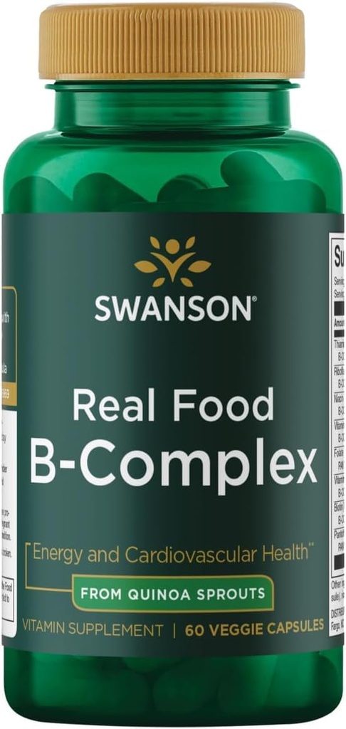 Swanson 실제 식품 비타민 B 복합 60 Veg 캡슐