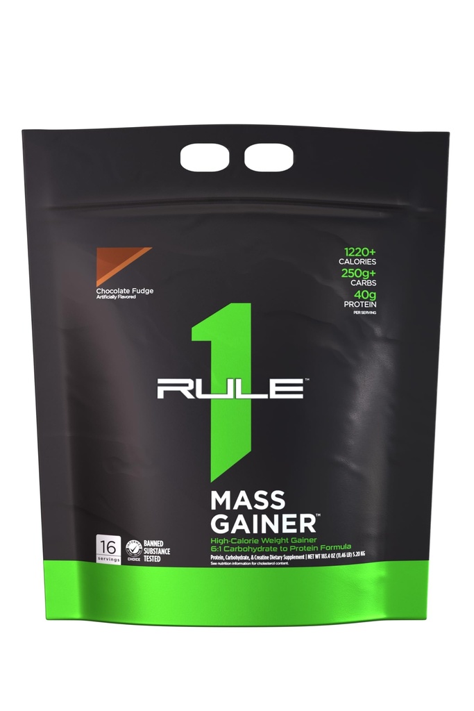 규칙 1 Proteins Mass Gainer - 1,220 + Calories, 250g + Complex Carb Blend, 40g All-Whey Protein Per 서빙 (16 서빙, 초콜릿 판)