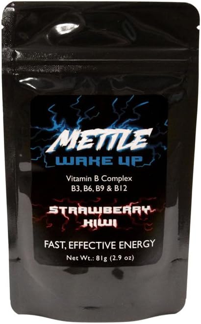 에너지 음료 분말 - 75 인분 | 설탕 무료 | 200mg 카페인 - Mettle Energy Drink Mix (Strawberry Kiwi)