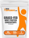 BulkSupplements.com 잔디 Fed Whey Protein Powder - Whey Protein Concentrate Powder - Unflavored & Gluten 무료, 서빙 당 30g, 100g (3.5 oz) (팩 1)