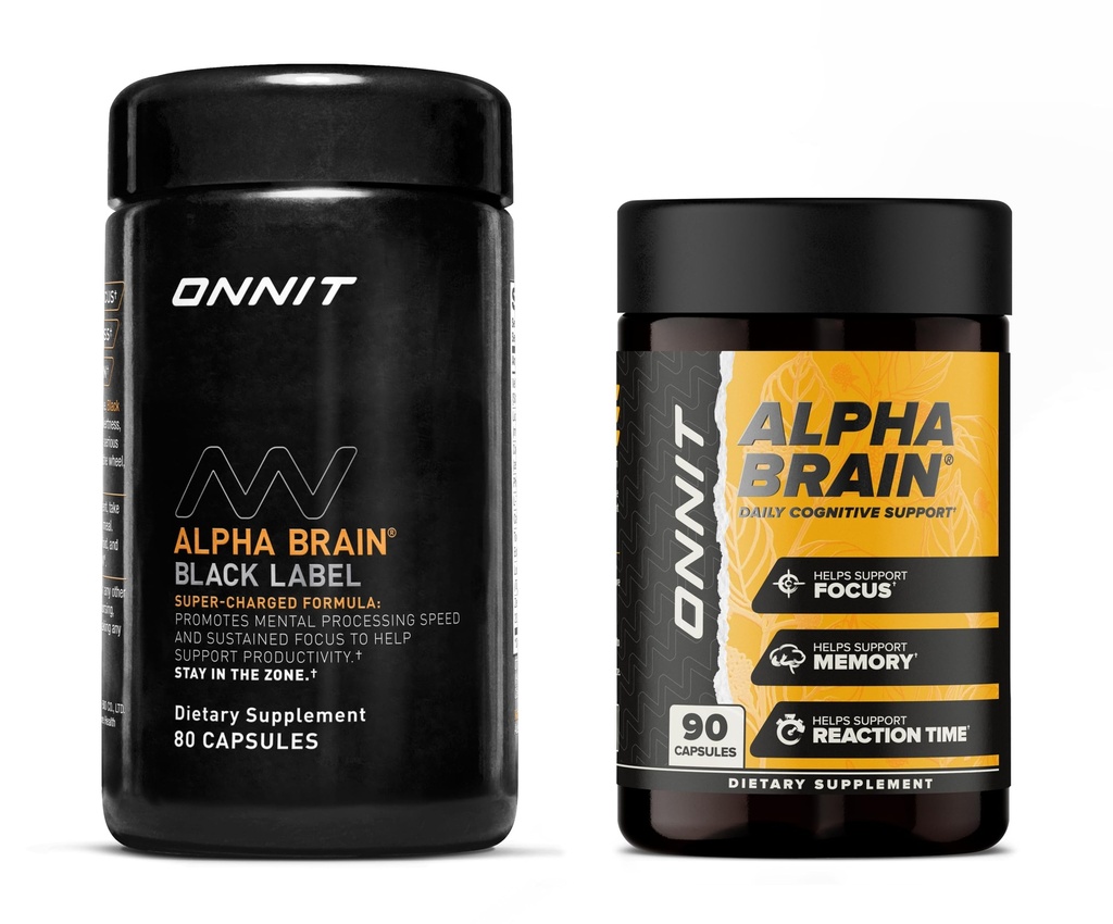 ONNIT 프리미엄 알파 두뇌 번들 - Nootropic 두뇌 보충 (90 Ct) + 블랙 라벨 Citicoline 정신 속도, 관심 및인지 지원 보충 (80 Ct) - 초점, 집중 및 기억을 촉진