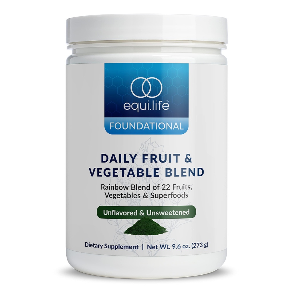 Equilife 매일 과일 & 야채 혼합, 22의 유기 과일 & 야채를 가진 Superfood 산화 방지제 보충교재, Unflavored, 비타민 C, 섬유, 9개의 정유 아미노산, 지원 에너지, 30의 서빙