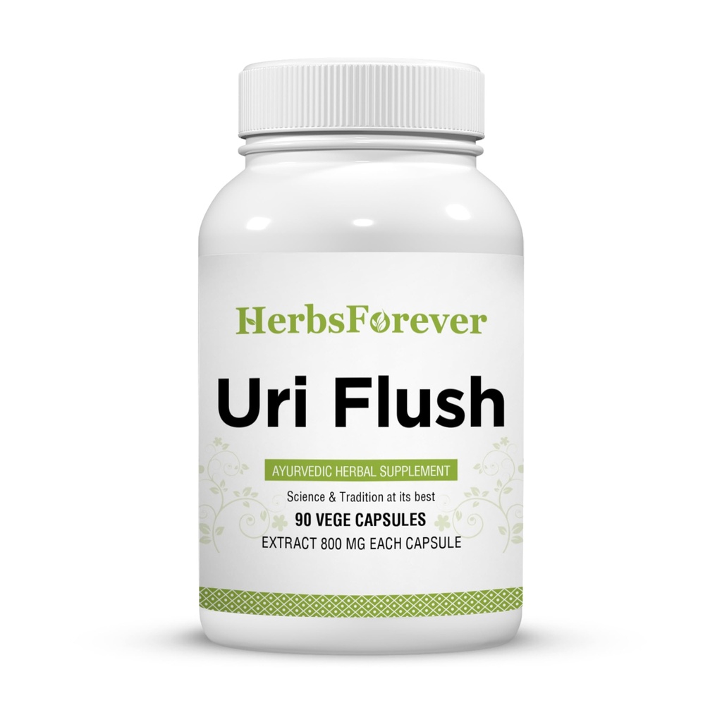 Herbsforever Uri-Flush 캡슐 Ayurvedic 초본 보충교재 지원 건강한 Kidney 기능 및 Urinary Tract 기능 90 Vege 캡슐 800 Mg 각각