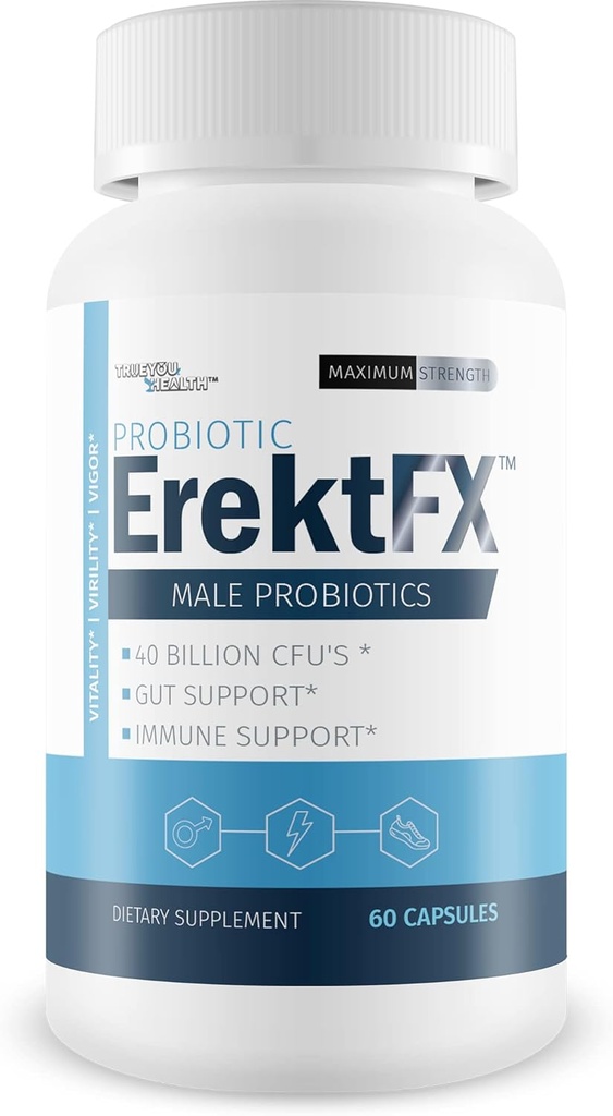 Probiotic ErektFx - 남성 프로바이오틱스 - 전반적인 마음과 몸을 지원하기 위해 Gut 건강을 리프트 - 남자를 위해 공식화 된 40 억 CFU의 Probiotics 이상 - 전반적인 건강을 개선