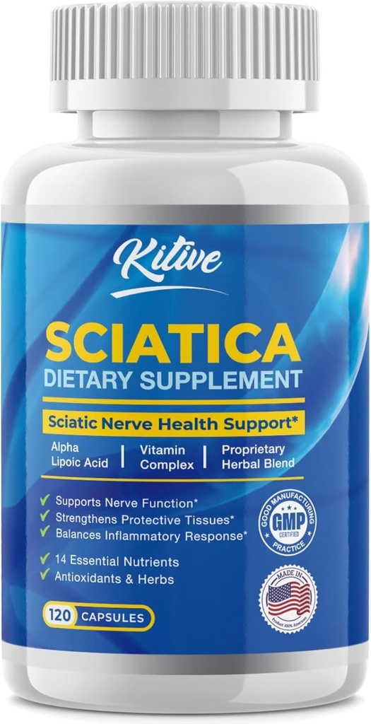 Sciatic Nerve Relief : Sciatica의 고급 지원 보충 – 잠재적 인 알파 Lipoic Acid & Turmeric & Herbal Relief Ingredients – 미국에서 제작 된 120 캡슐 (120 개), Unflavored)