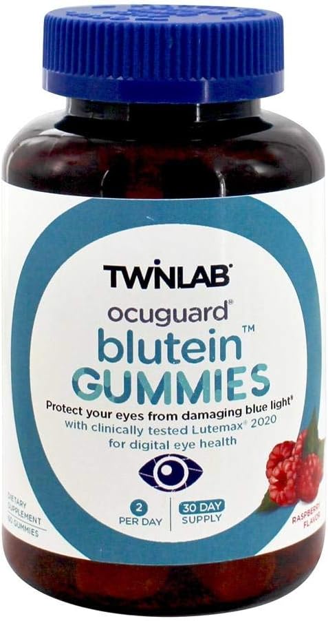 Twinlab Lutein Ocuguard Blutein Adult Gummies | 60 개 | 블루 라이트 Proteciton용 Zeaxanthin & Lutein | 아이 비타민