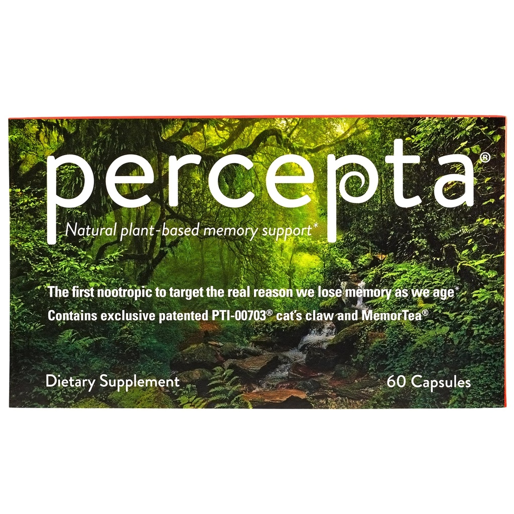 Percepta 공장 기반 메모리 지원 - 자연 Nootropic 뇌 부스터 - 기억, 초점, 농도 - 30 일 공급