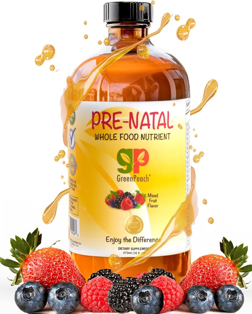 여성을 위한 유기 액체 전염성 비타민 - Prenatal Iron & Folate, 여성을 위한 전 Natal Multivitamin, 여자의 Prenatal Multivitamin, Vegan Prenatals Halal Kosher 친절한 Prenatal 비타민, 32의 서빙