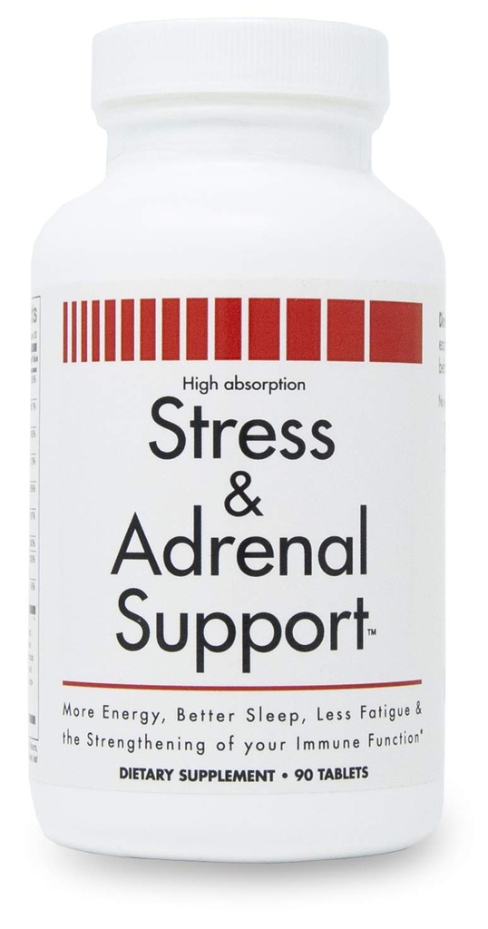 Stress and Adrenal Support - 90 Chewable Tablets - Citrusy Orange 맛 - 쉽게 소화 가능 - 새로운 건강 제품