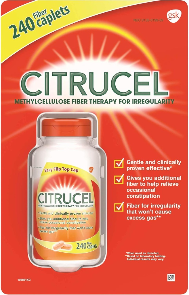 정규성 500 Mg, 240의 모자를 위한 Citrucel 섬유 치료