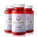Relumins Advance Nutrition Gluta 1000 - L-Glutathione, 알파 Lipoic Acid & Rose HIPS 감소 - 피부 및 전반적인 웰빙에 대한 산화 지원 - 60 Veg 캡슐 x 3 병 (90 일 공급)