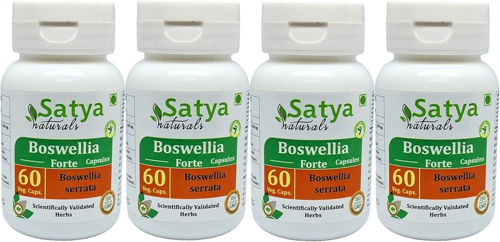 Boswellia Forte 캡슐 500 mg. 60 Veg. 캡슐 | Boswellia (Boswellia Serrata) 남성과 여성에 대 한 캡슐을 추출 | Ayurvedic 초본 보충/재약 | 10:1 Forte (4 병 60 캡슐)