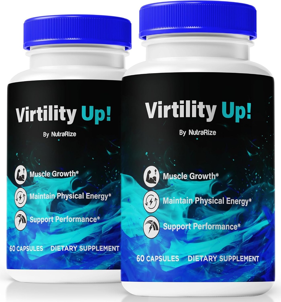 (2 팩) Virtility Up 환약, 남자를 위한 공식 VirtilityUp, 지원 에너지, 체력 및 성과, 전반적인 웰빙, 남성 캡슐 검토, 우수한 공식 (120의 캡슐)를 위한 모든 자연적인 지원