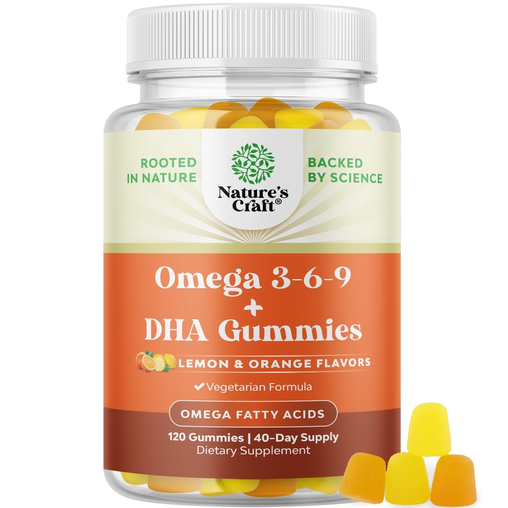 성인을위한 채식 오메가 3 Gummies - 채식 오메가 3 6 9 DHA Gummies for Brain Bone and Heart Health and Joint Support - Burpless Fish Free Plant 기반 보충 남성 여성