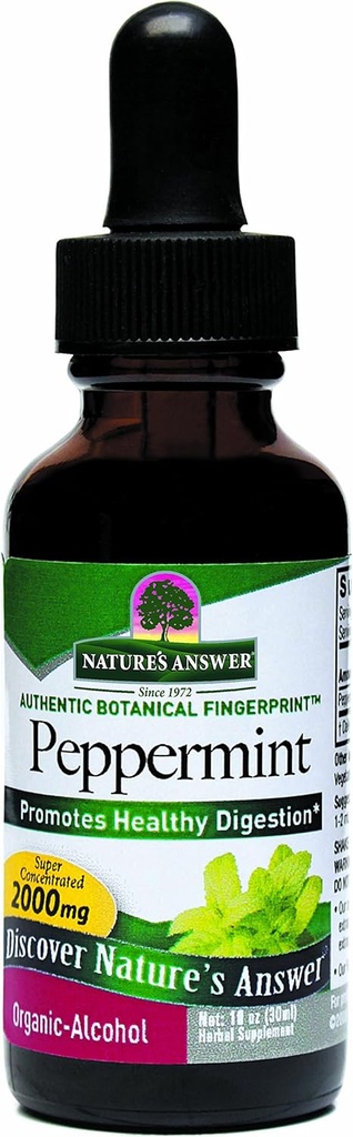 자연의 대답 고추 잎 유기 알코올, 1-Fluid Ounce | 소화 지원 | Minimize Stomach Discomfort | Dietary Bowel Support