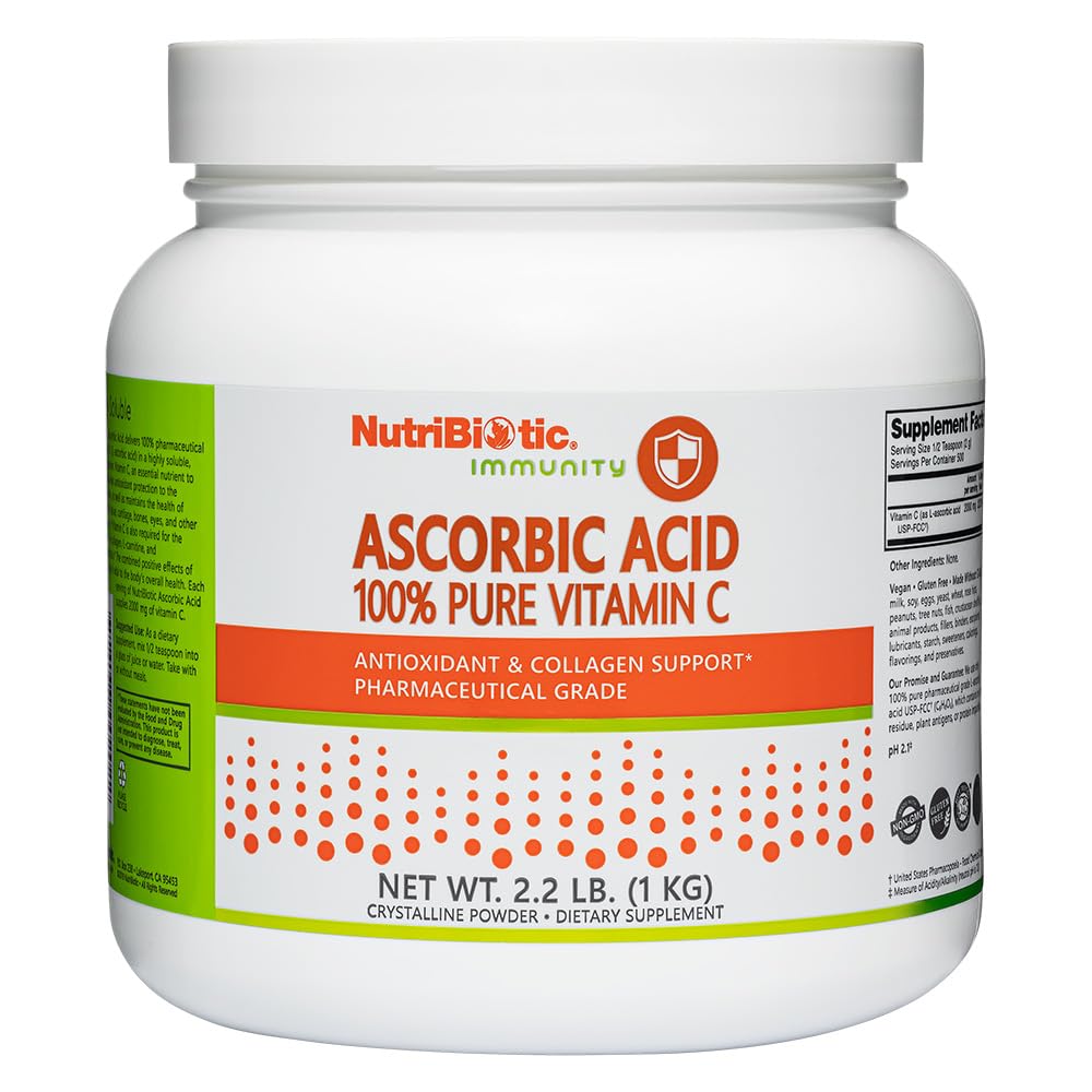 NutriBiotic 아스코르브산 비타민 C 분말, 2.2 Lb | 약제 급료 L 아스코르브산, 봉사 당 2000 Mg | 정유 및 산화 방지제 교원질 지원 보충교재 | Vegan, 글루텐 & GMO는 해방합니다