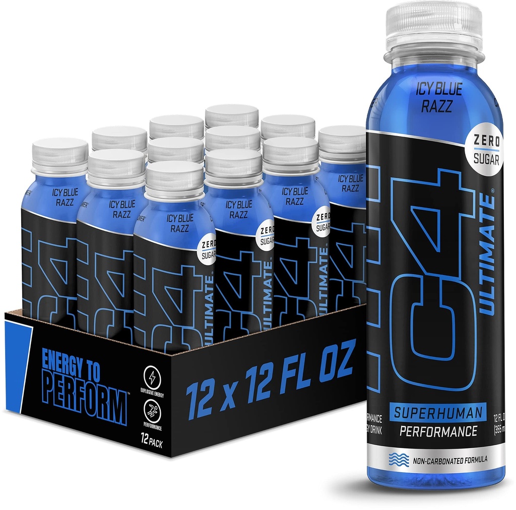 Cellucor C4 Ultimate Non-Carbonated Zero Sugar Energy 음료, 사전 운동 음료 + Beta Alanine, 12 Fl Oz (12 팩)
