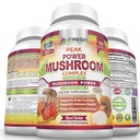 FRESH HEALTHCARE 버섯 보충 - 사자 Mane, Cordyceps, Reishi, 터키 꼬리 및 시take - 면역 및 두뇌 지원 - 피크 파워 버섯 보충 - 90 Vegan 캡슐