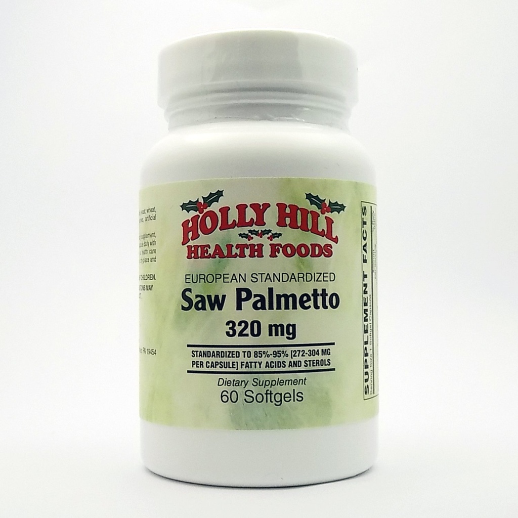 홀리 힐 건강 식품, 유럽 표준화 톱 Palmetto 320 MG, 60 Softgels