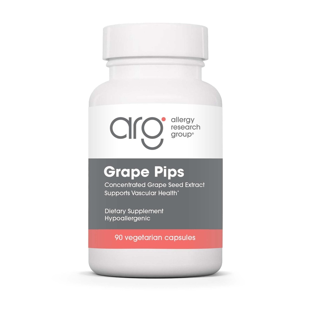 알레르기 연구 그룹 포도 핍 - 포도씨 추출물, Proanthocyanidins, Polyphenols, 초본 보충교재, 유기, 300mg 캡슐 - 90 조사