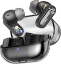 TOZO 수정같은 포드 잡종 활동적인 소음 취소 무선 Earbuds의 10mm 운전사 깊은 베이스 입체 음향 소리, 4 Mics 똑똑한 ENC AI 외침, App를 통해 32 EQ, Bluetooth 5.4 헤드폰, 크리스탈 케이스 디자인