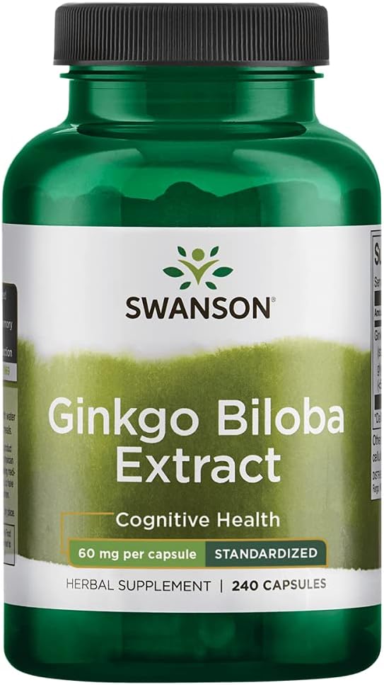 Swanson Ginkgo Biloba 추출물 24% 60 밀리그램 240 캡슐