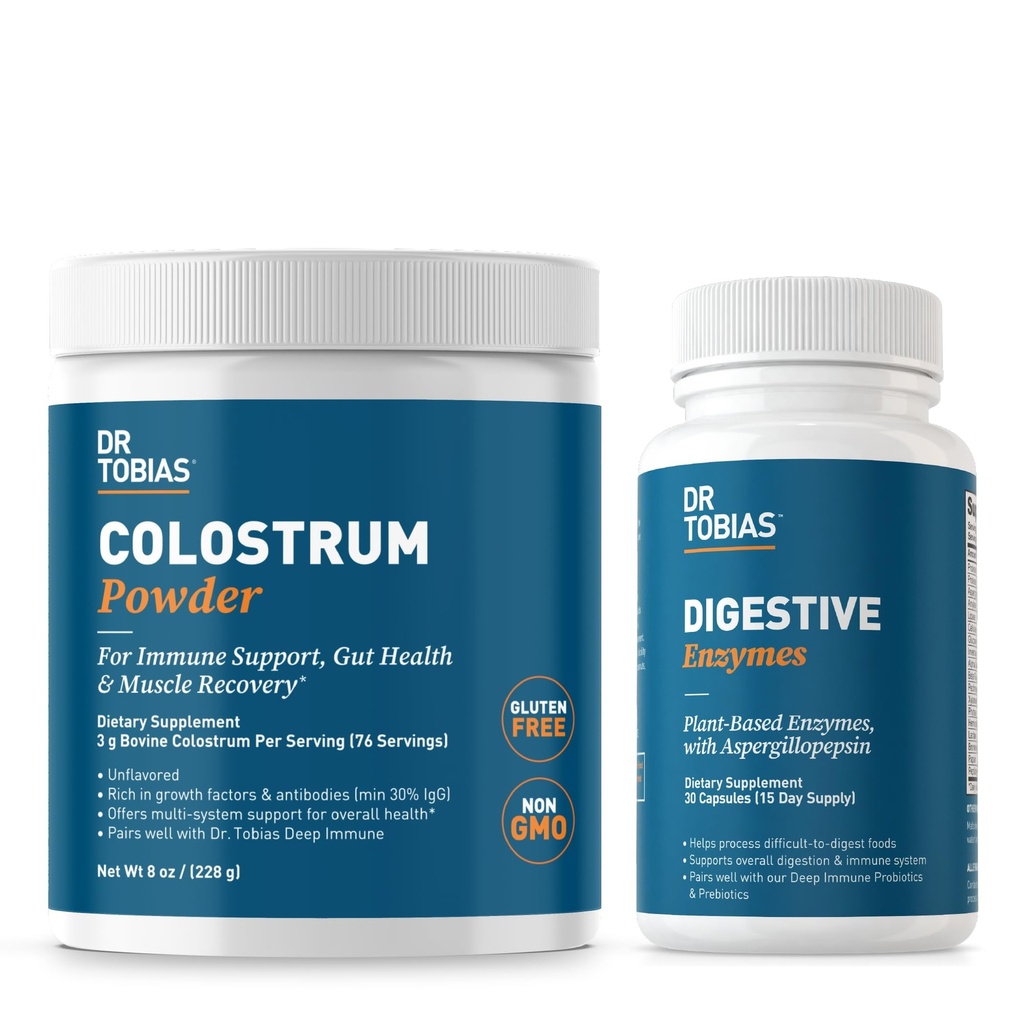 Tobias 소화 효소 및 Colostrum 분말 박사 - Nutrient 흡수, 소화관 및 면역 기능 지원
