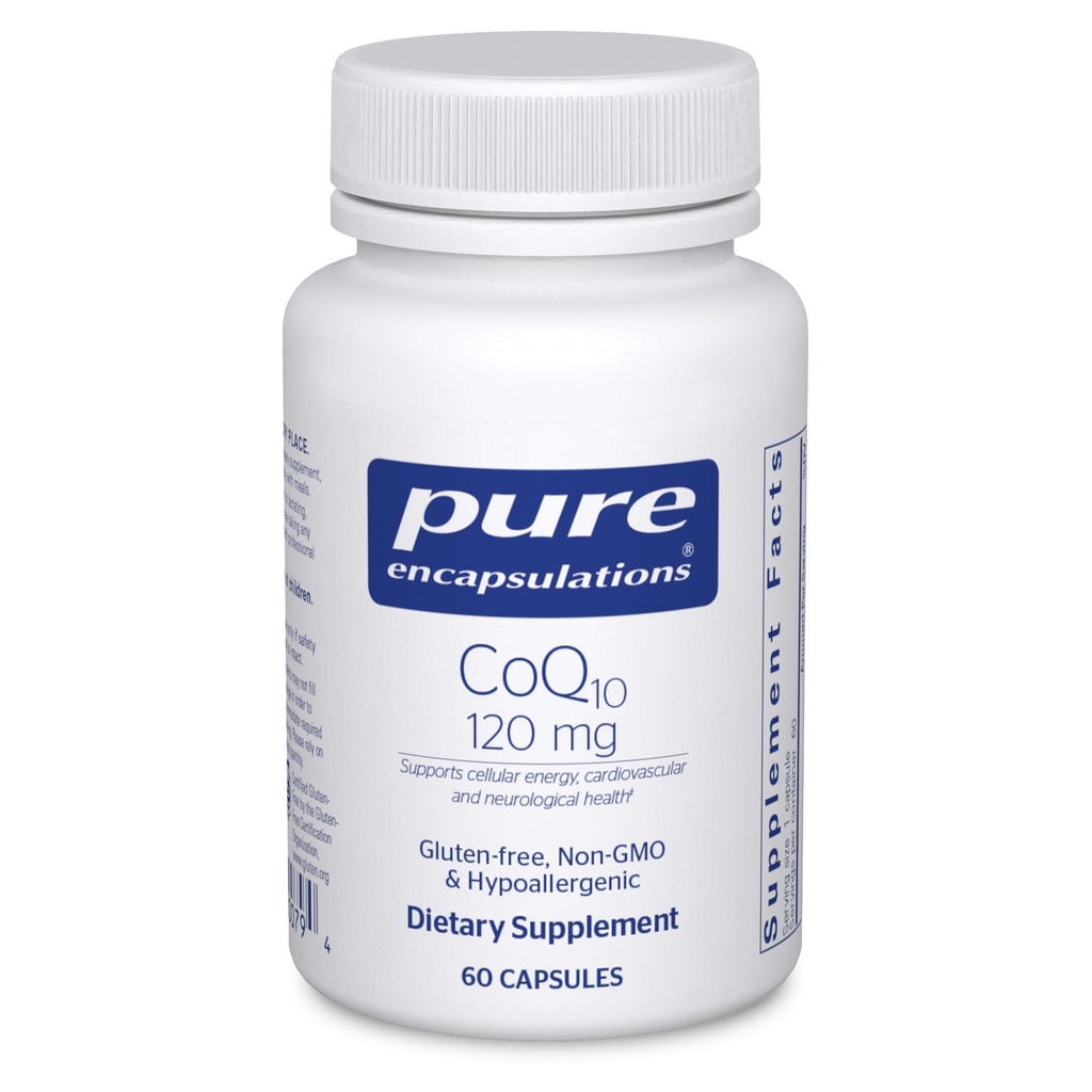 순수한 캡슐화 CoQ10 120 mg - 심장 건강, 에너지, 산화 방지제, 뇌 및 기억 건강을 위한 Coenzyme Q10 보충교재 - 세포질 건강, Cognition & 심장 혈관 지원* - 60의 캡슐
