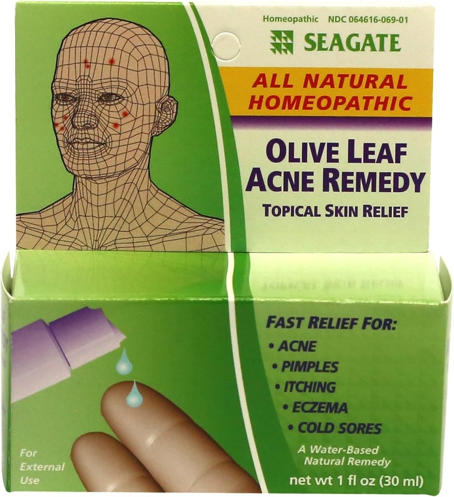 Seagate 제품 Homeopathic 올리브 잎 자연적인 여드름 Remedy (포장 2) 1 Ounce