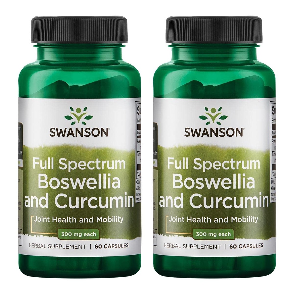 Swanson Full Spectrum Boswellia & Curcumin 천연 웰니스 포뮬러 - (60 캡슐) (2 팩)