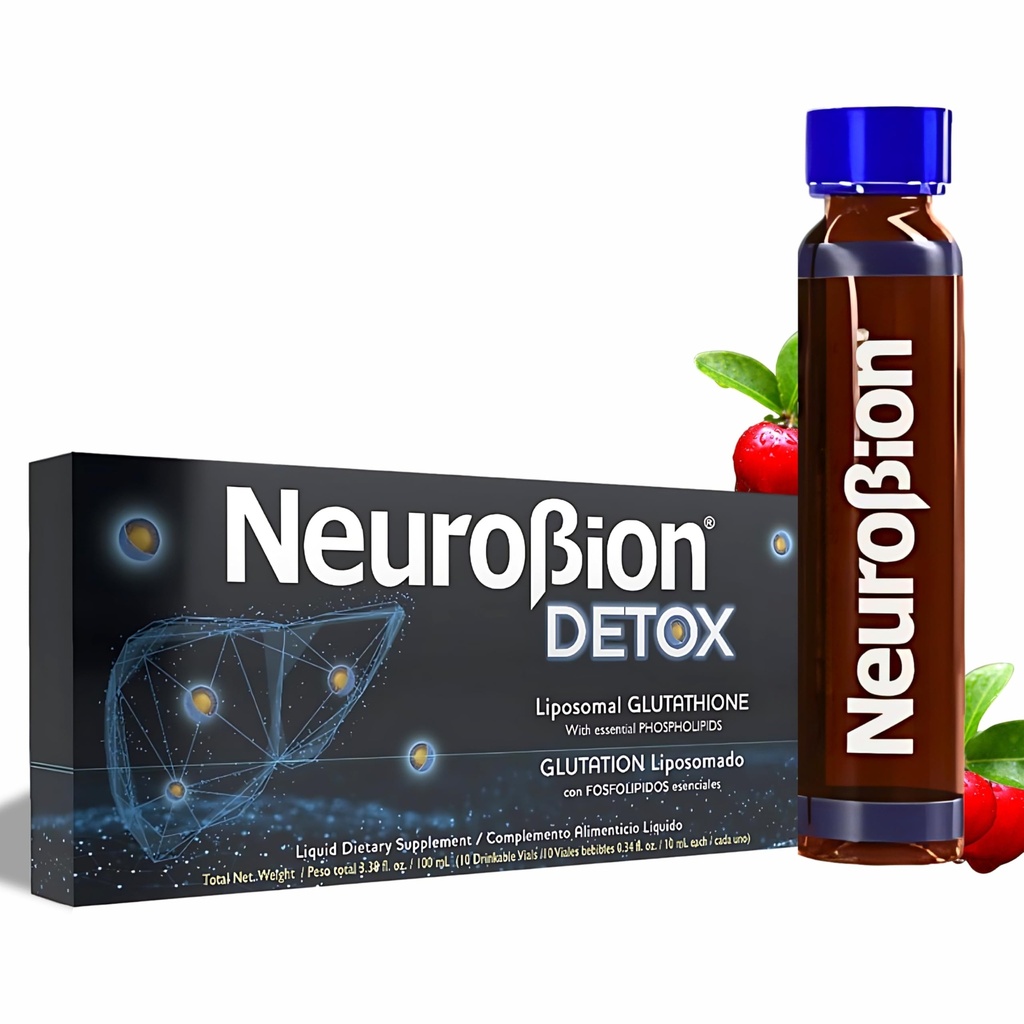 Neurobion Detox Liposomal 글루타티온 액체 정유 지방질 글루타티온 Liposomado Liquido 글루타티온 Liposomal 보충교재 산화 방지제 면역 체계 10 작은 유리병