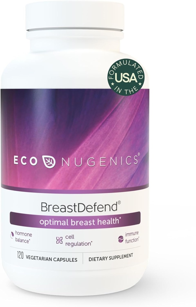 EcoNugenics BreastDefend DIM 보충 여성, 에스트로겐 호르몬 균형, 면역 지원에 대 한 최적의 Breast 건강 지원 – Turmeric Curcumin, Reishi & 터키 꼬리 버섯 – 120 캡슐