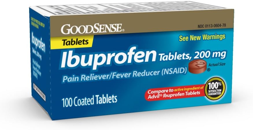 GoodSense 200 mg Ibuprofen 정제, 몸 Aches, 두통, 관절염 고통 및 더 많은 것에서 Fever 흡진기 및 고통 구호, 100개 조사