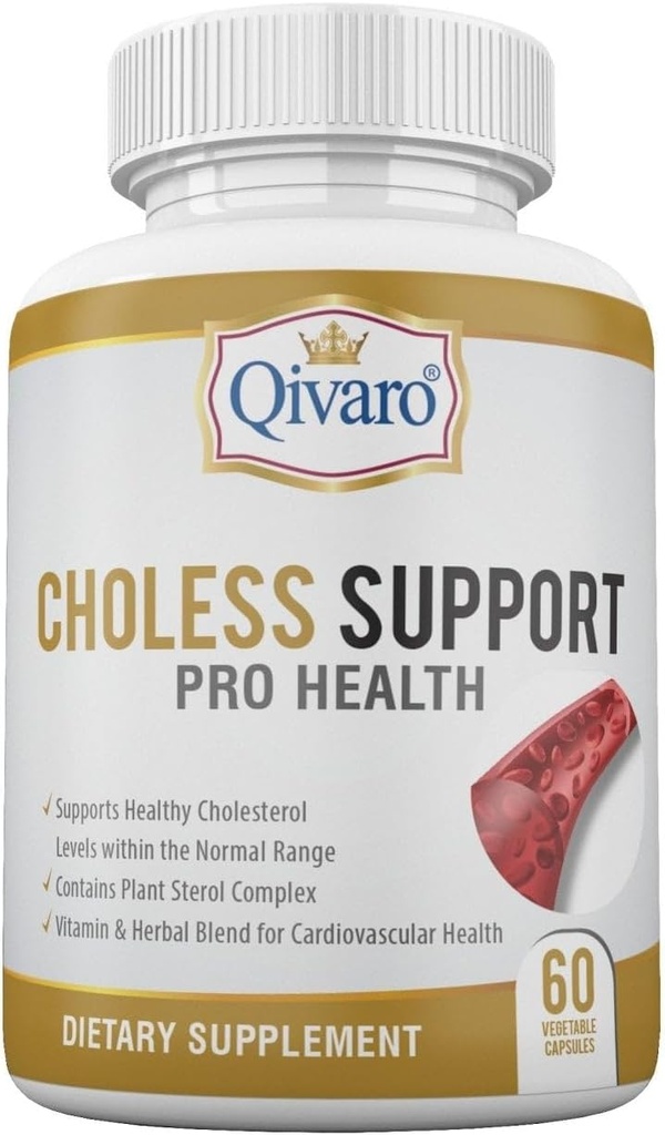 Choless Support Pro Health - Cholesterol & Lipid Management - Guggul 및 Garlic Extract와 주입 - Vegan 및 Non-GMO - 미국에서 제조 - 60 캡슐