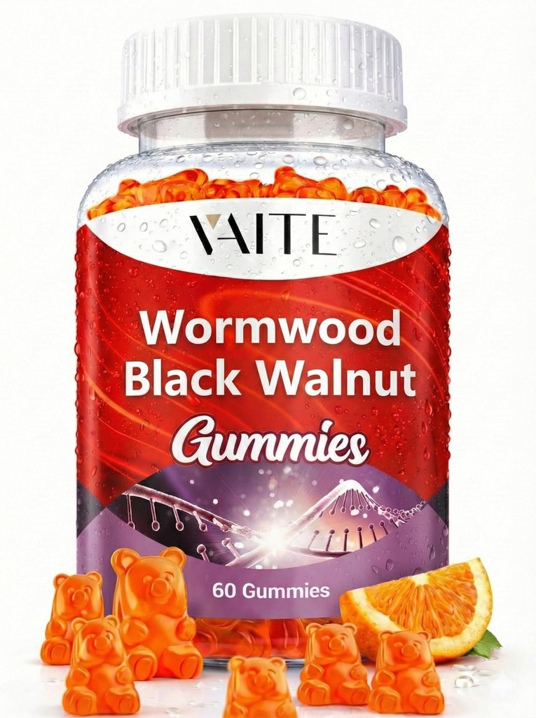 Black Walnut Wormwood Gummies - Digestive Wellness & Natural Body Cleanse, Non-GMO & Gluten Free Supplements - 60 Gummy Chewable의 초본 보충