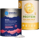 Gnarly 영양 황금 우유 Vegan 단백질 분말 BCAAs Berry Lemonade (10.58oz)