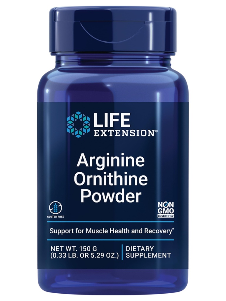 생활 연장 아르기닌 Ornithine 분말은, 근육 건강 & 회복, 글루텐 자유로운, 비 GMO의 순중량 150 그램을 승진시킵니다