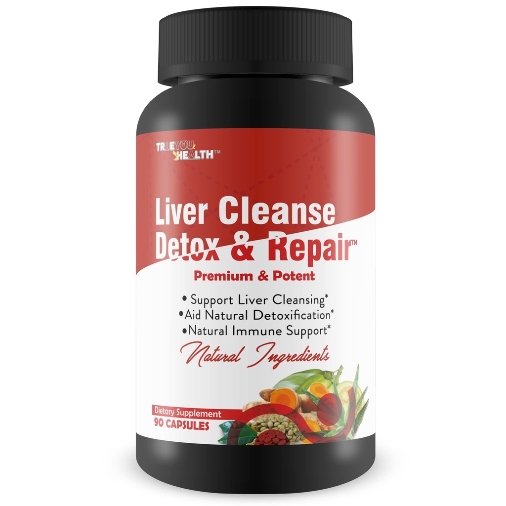 Liver Cleanse Detox & Repair - Liver, Kidney, & Colon Cleanse - Dandelion Root, Aloe, Turmeric, Ginger와 초본 Liver 지원 보충 - 자연적으로 Liver 건강 증진