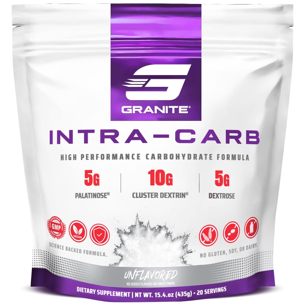 화강암 Intra Carb 분말, Unflavored, Cluster Dextrin, Palatinose 및 Dextrose, 지원 에너지 및 훈련 (20 인분)와 높은 성능 탄수화물 혼합