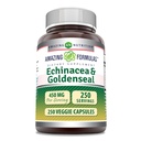 Goldenseal Supplement가있는 놀라운 수식 Echinacea | 450 Mg | Veggie 캡슐 | Non-GMO | 글루텐 프리 | 미국 (1 팩, 250 개)